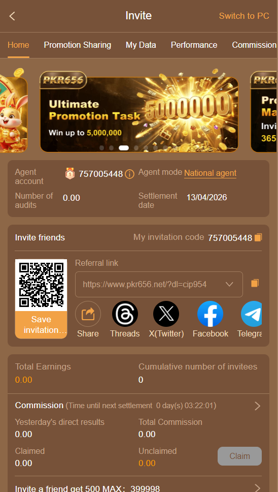 This image displays the PKR656 game homepage interface, where Pakistani players can access a wide variety of real-money games including Aviator, slot machines, card games, and fishing games. The dashboard highlights key features such as quick deposit options, promotions, and trending games. Users can easily navigate through categories like Hot, Slots, Cards, and Fishing while managing their balance and bonuses directly from the home screen.