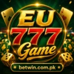 EU777 Game official logo with golden cards and dice on green background for real money earning in Pakistan 2026