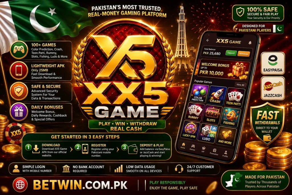 XX5 Game APK – Pakistan's Most Trusted Real-Money Gaming Platform with EasyPaisa and JazzCash Withdrawals