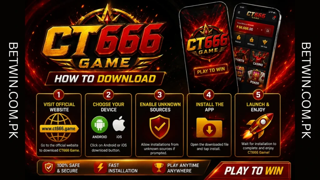 CT666 Game how to download step by step guide for Android and iOS users in Pakistan