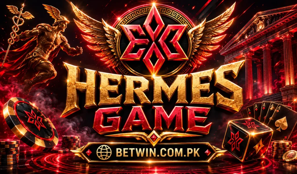 Hermes Game banner with Greek god chips and cards for Pakistani players 2026