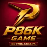 P86K Game official gold logo with stylized lightning bolt P emblem representing Pakistan's trusted Android mobile gaming and real money earning platform 2026