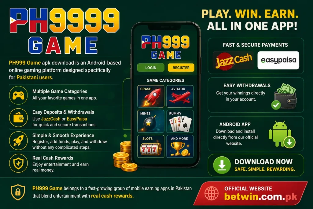 PH9999 Game APK crash aviator slots real cash rewards Pakistan 2026
