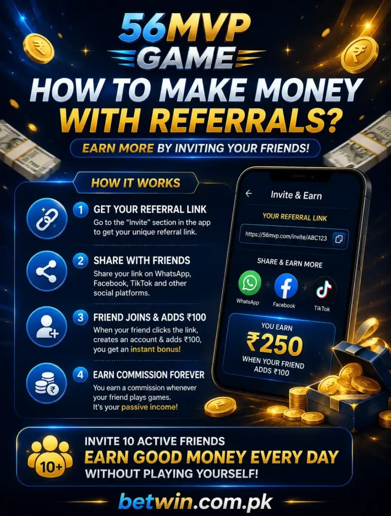 56MVP Game refer and earn program Pakistan 2026